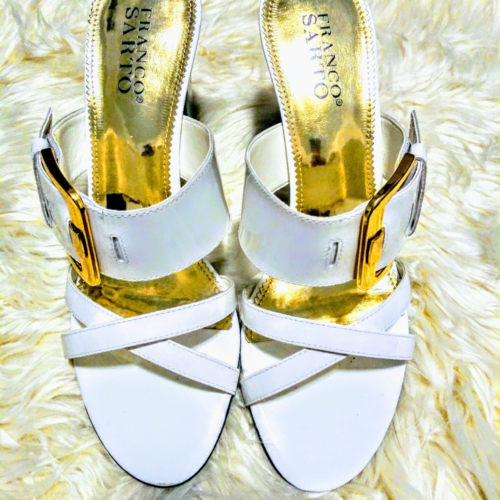 Franco Sarto 2 inch white heels